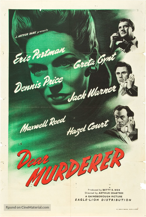 Dear Murderer - British Movie Poster