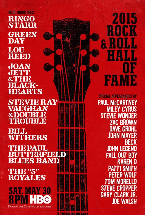 The 2015 Rock &amp; Roll Hall of Fame Induction Ceremony - Movie Poster