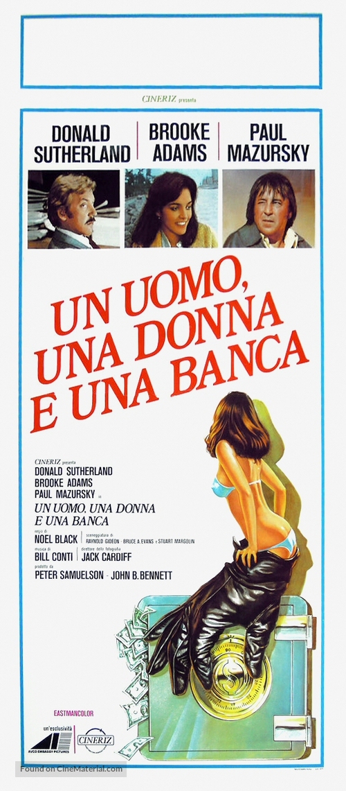 A Man, a Woman and a Bank - Italian Movie Poster