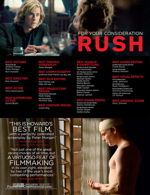 Rush - For your consideration movie poster