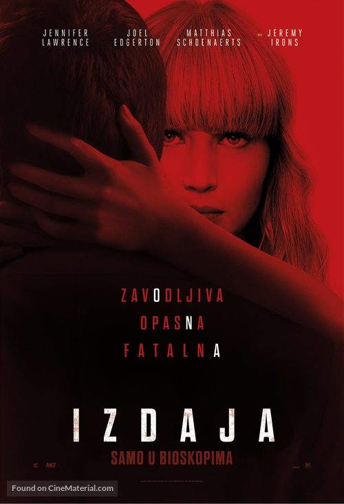Red Sparrow - Serbian Movie Poster