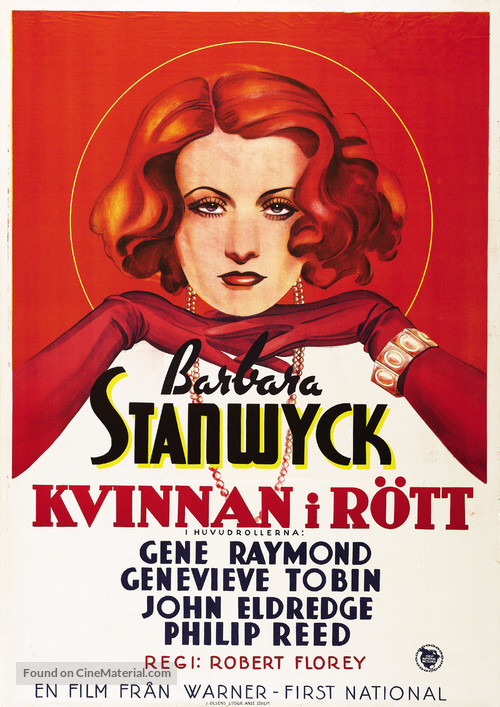 The Woman in Red - Swedish Movie Poster
