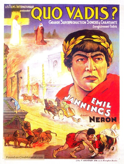 Quo Vadis? - Belgian Movie Poster