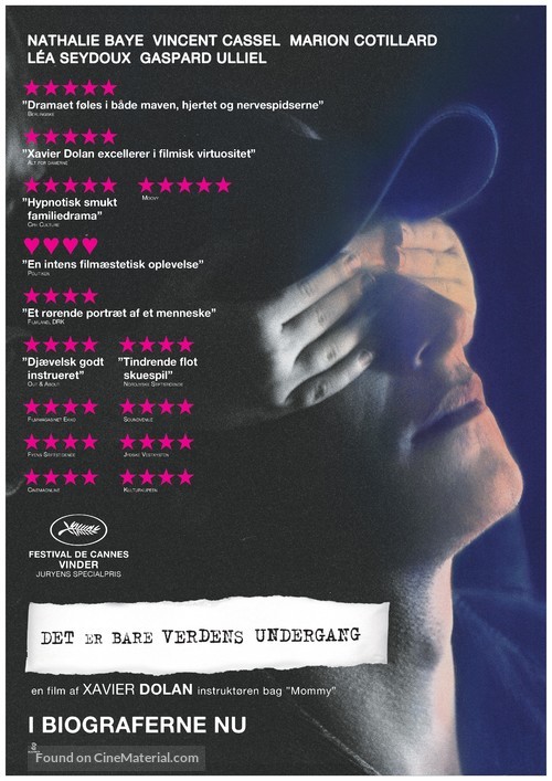 Juste la fin du monde - Danish Movie Poster