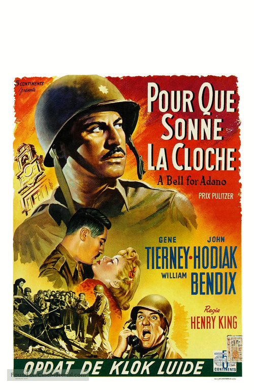 A Bell for Adano - Belgian Movie Poster