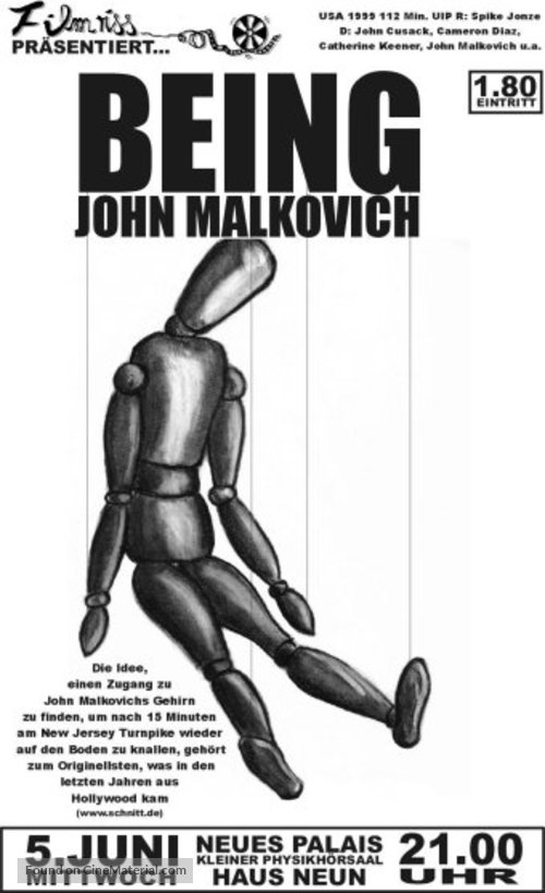 Being John Malkovich - German Movie Poster