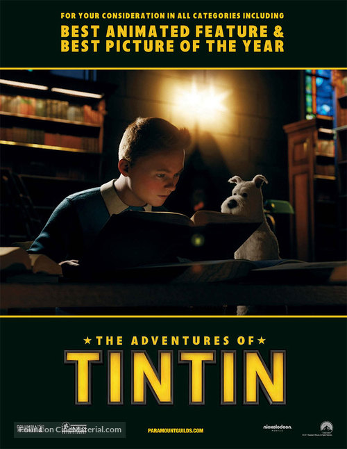The Adventures of Tintin: The Secret of the Unicorn - For your consideration movie poster