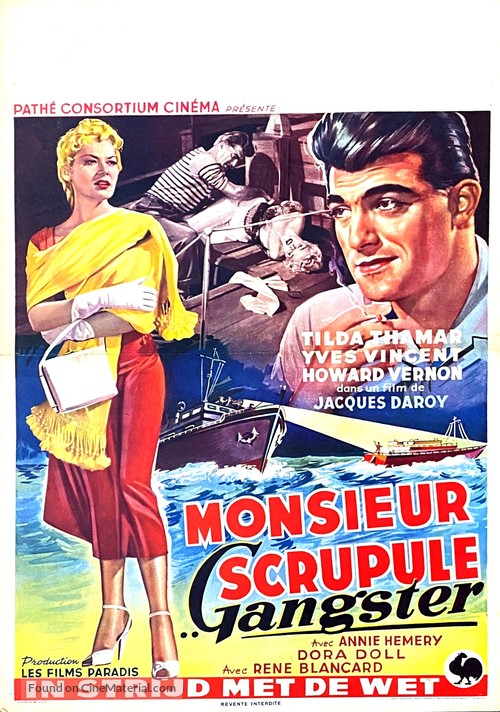 Monsieur Scrupule gangster - Belgian Movie Poster