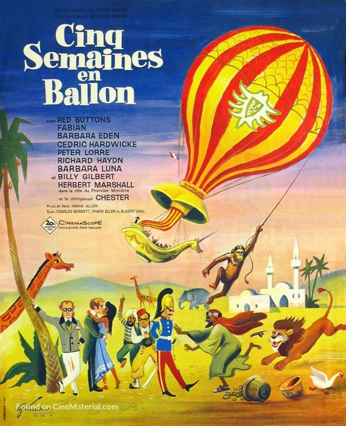 Five Weeks in a Balloon - French Movie Poster
