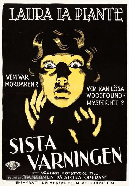 The Last Warning 1928 Swedish Movie Poster