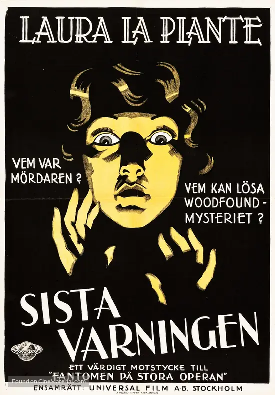 The Last Warning 1928 Swedish Movie Poster The Last Warning 1928 Swedish Movie Poster