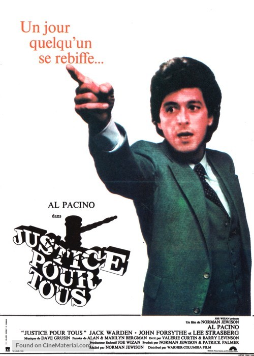 ...And Justice for All - French Movie Poster