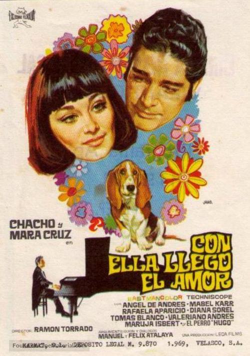 Con ella lleg&oacute; el amor - Spanish Movie Poster