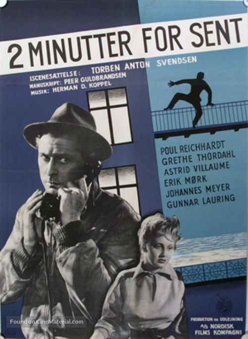 To minutter for sent - Danish Movie Poster