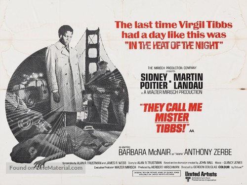 They Call Me MISTER Tibbs! - British Movie Poster