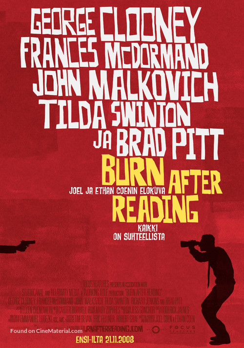 Burn After Reading - Finnish Movie Poster