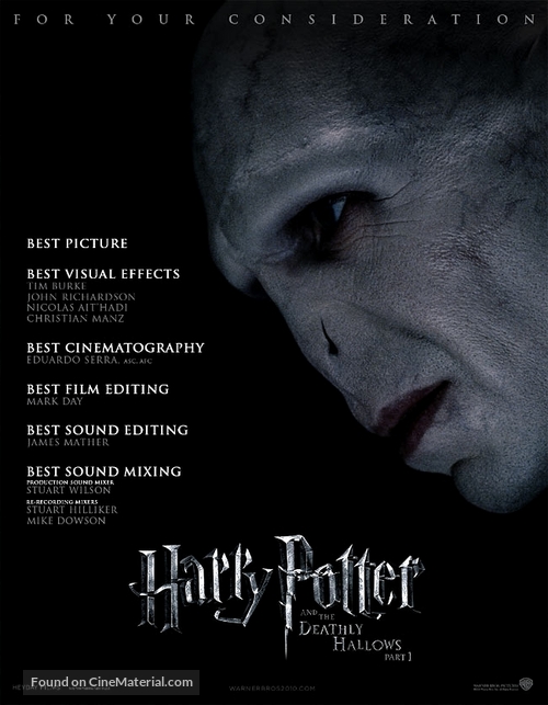 Harry Potter and the Deathly Hallows: Part I - British For your consideration movie poster