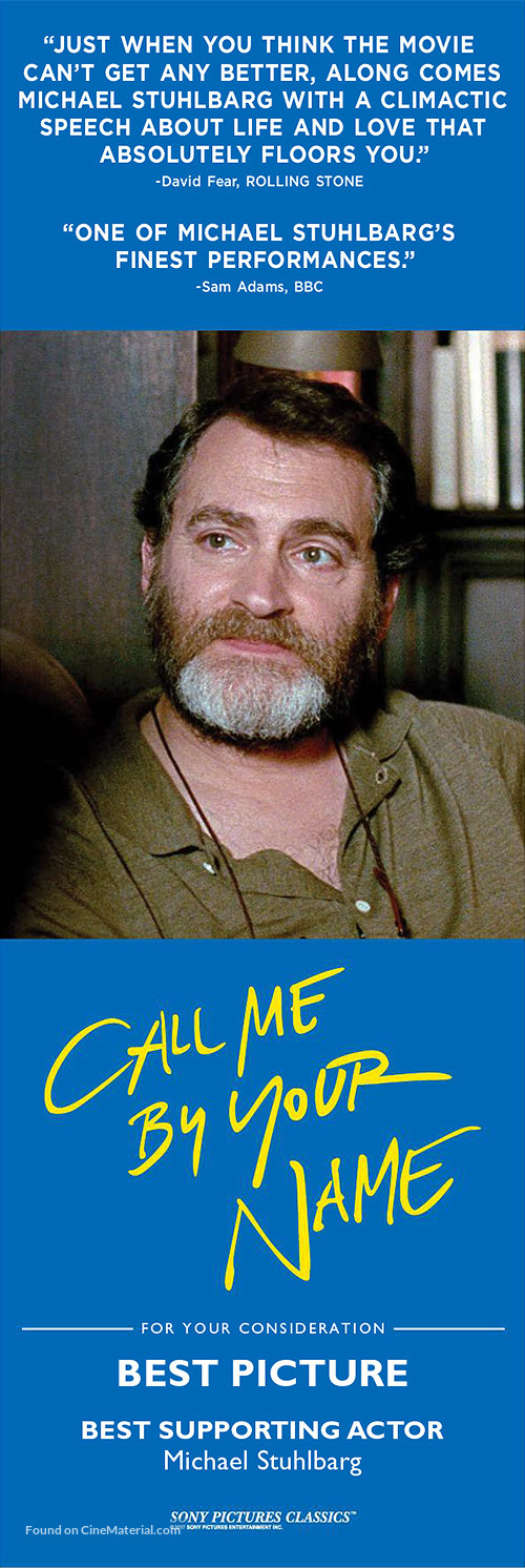 Call Me by Your Name - For your consideration movie poster