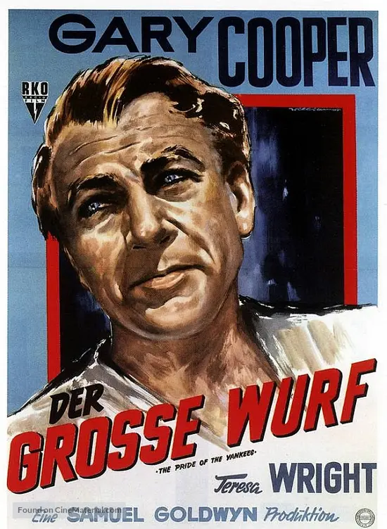 The Pride of the Yankees - German Movie Poster