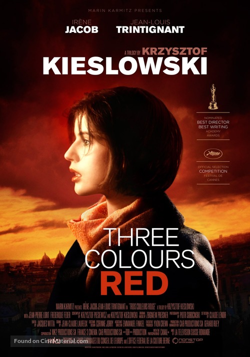 Trois couleurs: Rouge - Swedish Re-release movie poster