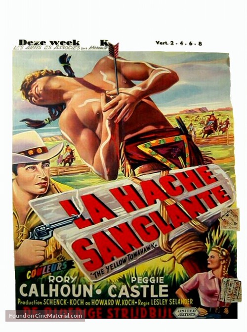 The Yellow Tomahawk - Belgian Movie Poster