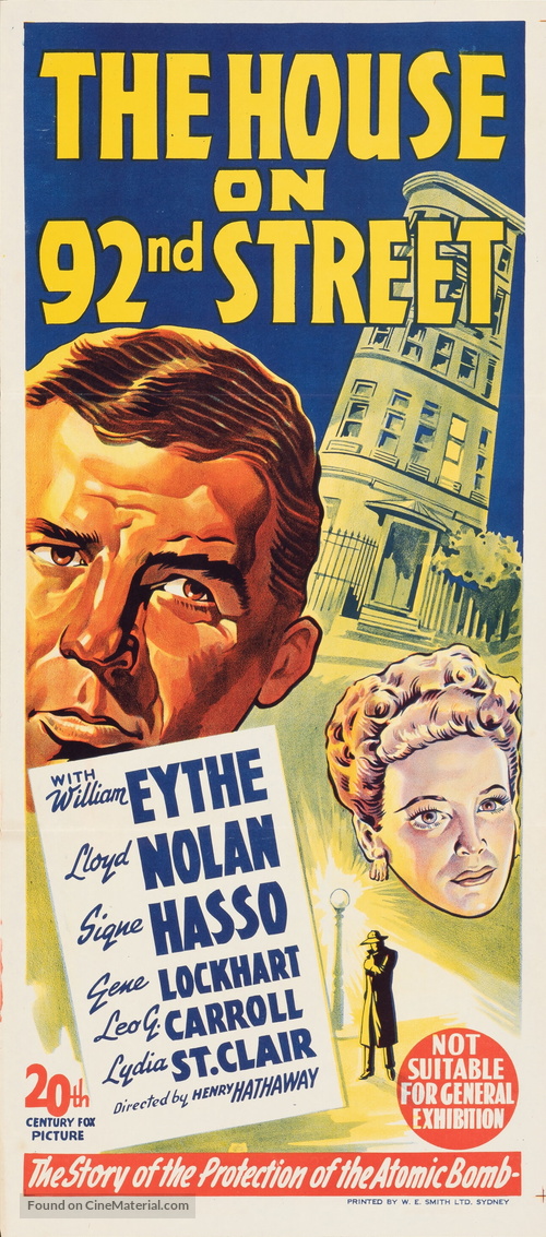 The House on 92nd Street - Australian Movie Poster