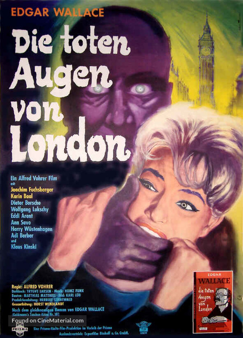 Die toten Augen von London - German Movie Poster