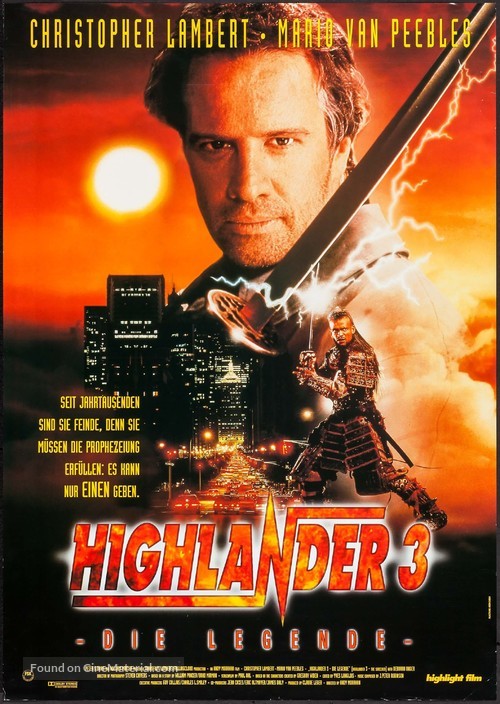 Highlander III: The Sorcerer - German Movie Poster