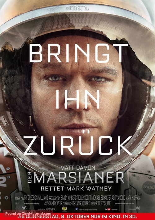 The Martian - German Movie Poster