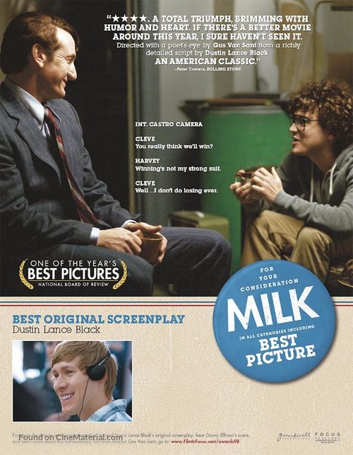 Milk - For your consideration movie poster