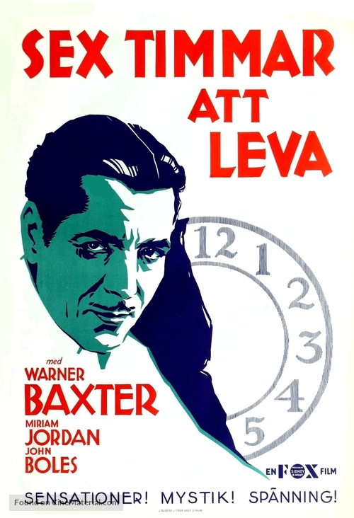 6 Hours to Live - Swedish Movie Poster