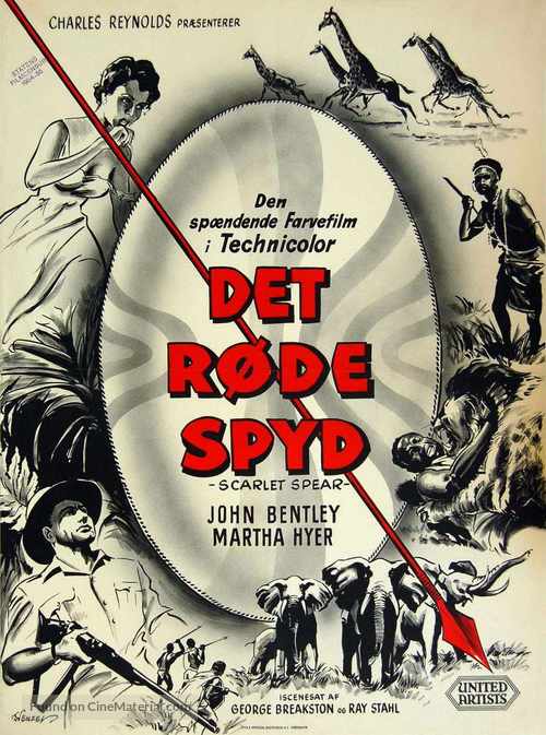 The Scarlet Spear - Danish Movie Poster