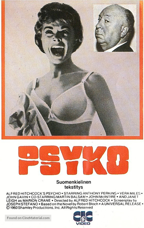 Psycho - Finnish VHS movie cover