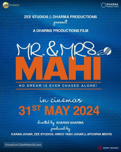 Mr. &amp; Mrs. Mahi - Indian Movie Poster