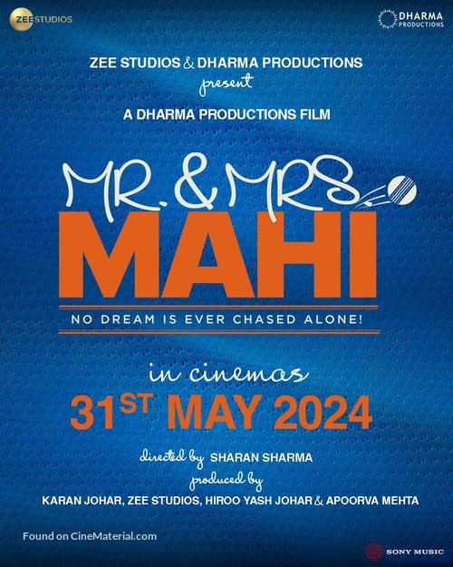 Mr. &amp; Mrs. Mahi - Indian Movie Poster