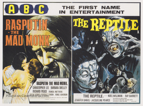 Rasputin: The Mad Monk - British Combo movie poster