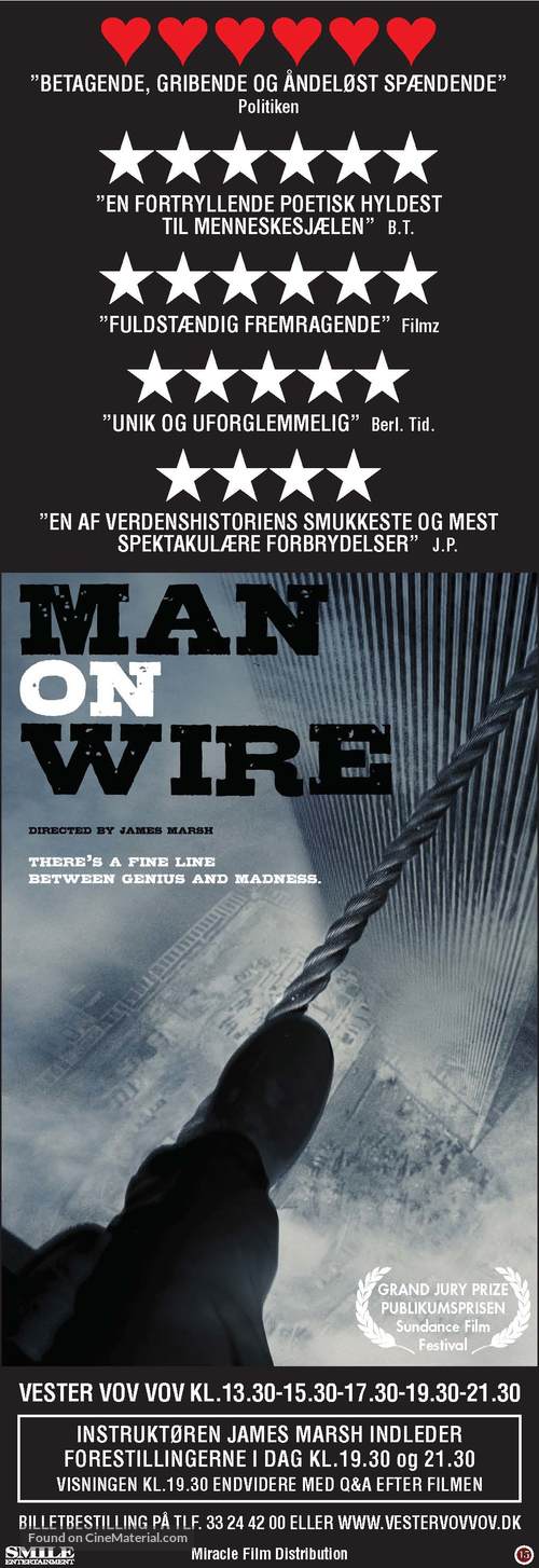 Man on Wire - Danish Movie Poster