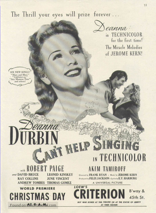 Can&#039;t Help Singing - poster