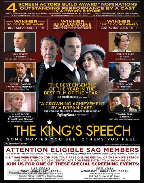 The King&#039;s Speech - For your consideration movie poster