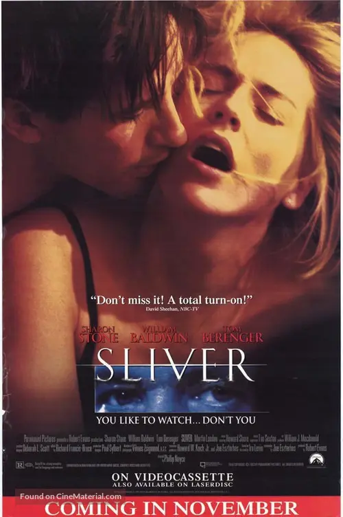 Sliver - Video release movie poster