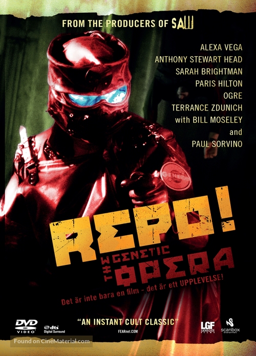 Repo! The Genetic Opera - Swedish DVD movie cover