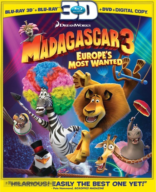 Madagascar 3: Europe&#039;s Most Wanted - Blu-Ray movie cover