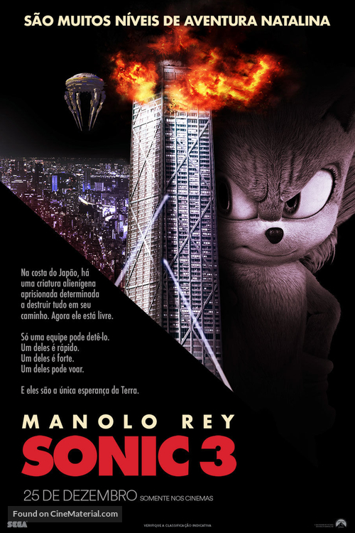 Sonic the Hedgehog 3 - Brazilian Movie Poster