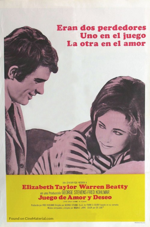 The Only Game in Town - Spanish Movie Poster