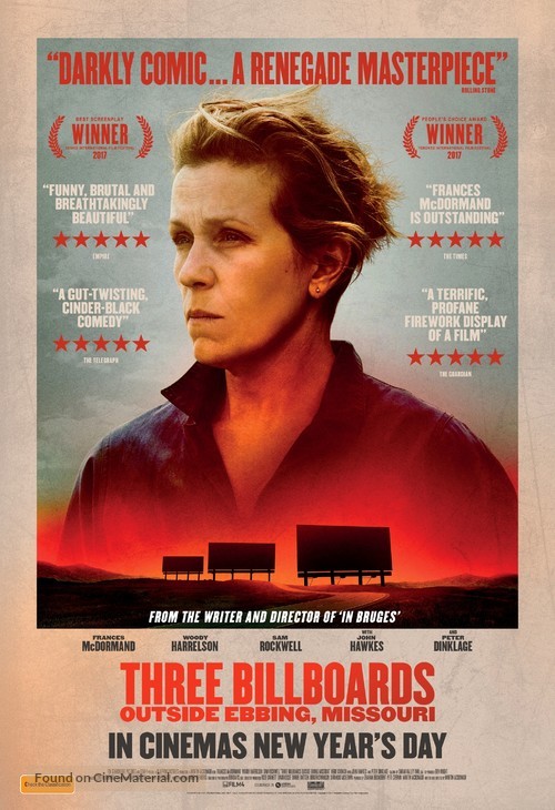 Three Billboards Outside Ebbing, Missouri - Australian Movie Poster