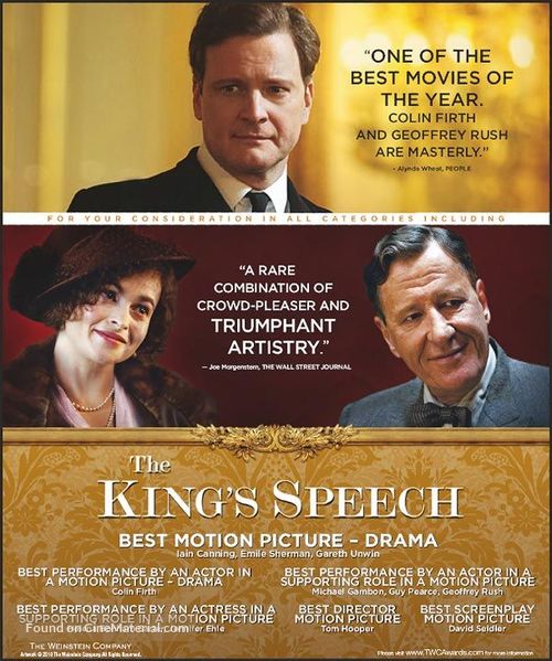 The King&#039;s Speech - British For your consideration movie poster