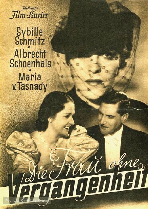 Die Frau ohne Vergangenheit - German Movie Poster