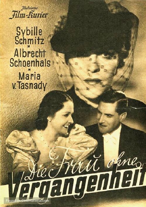 Die Frau ohne Vergangenheit - German Movie Poster
