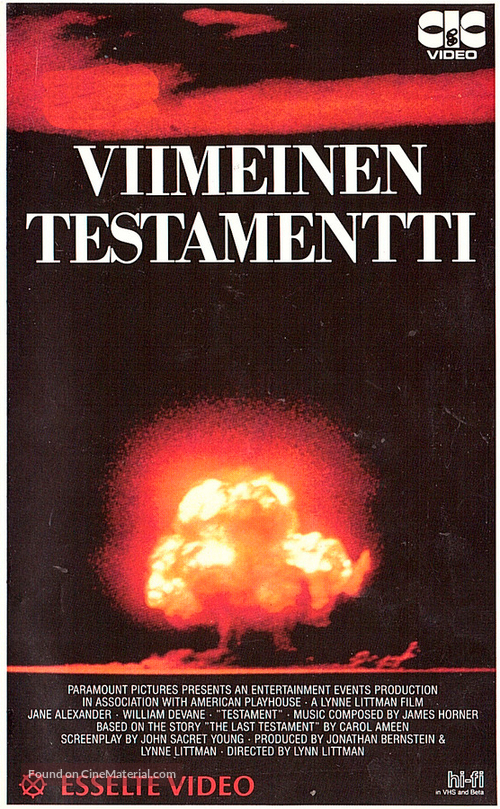 Testament - Finnish VHS movie cover