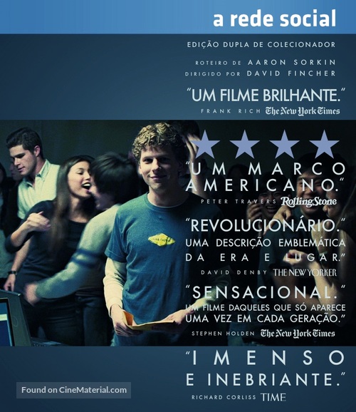 The Social Network - Brazilian Blu-Ray movie cover